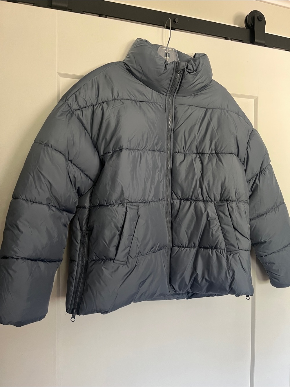 Ci Sono Blue Steel Quilted Puffer Jacket Size M NWT